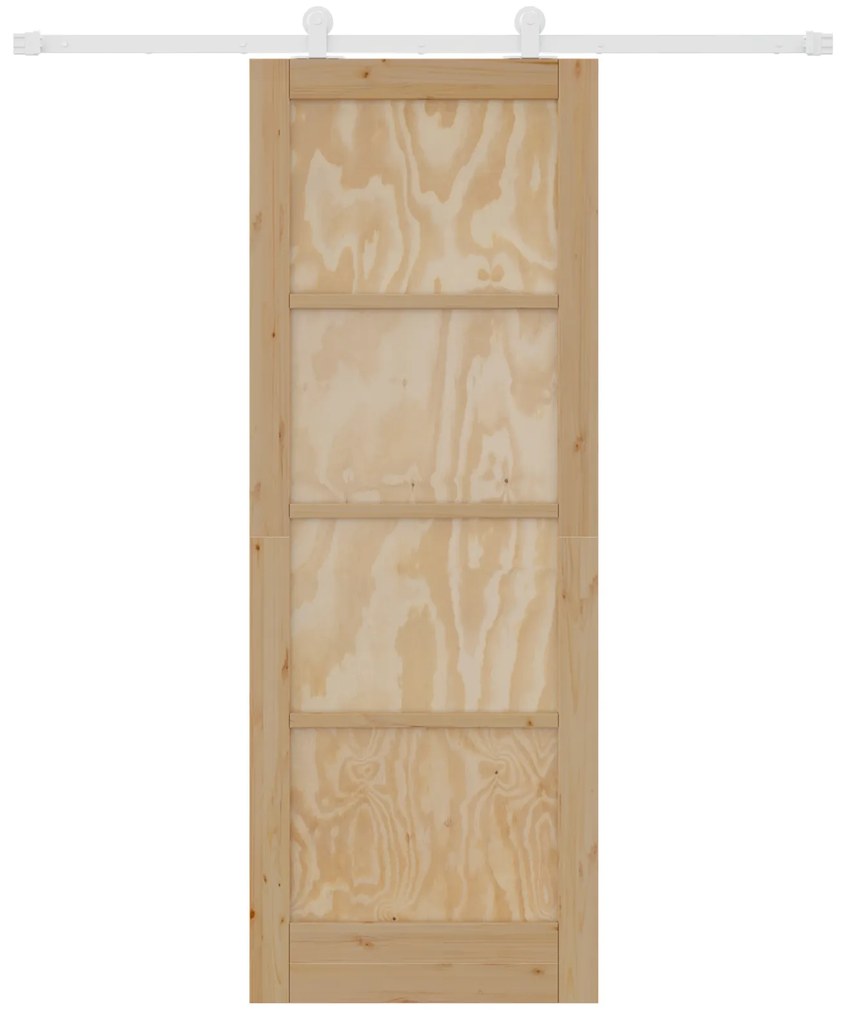 Portal Deslizante com Conjunto de Acessórios 78x211 cm Madeira Sólida