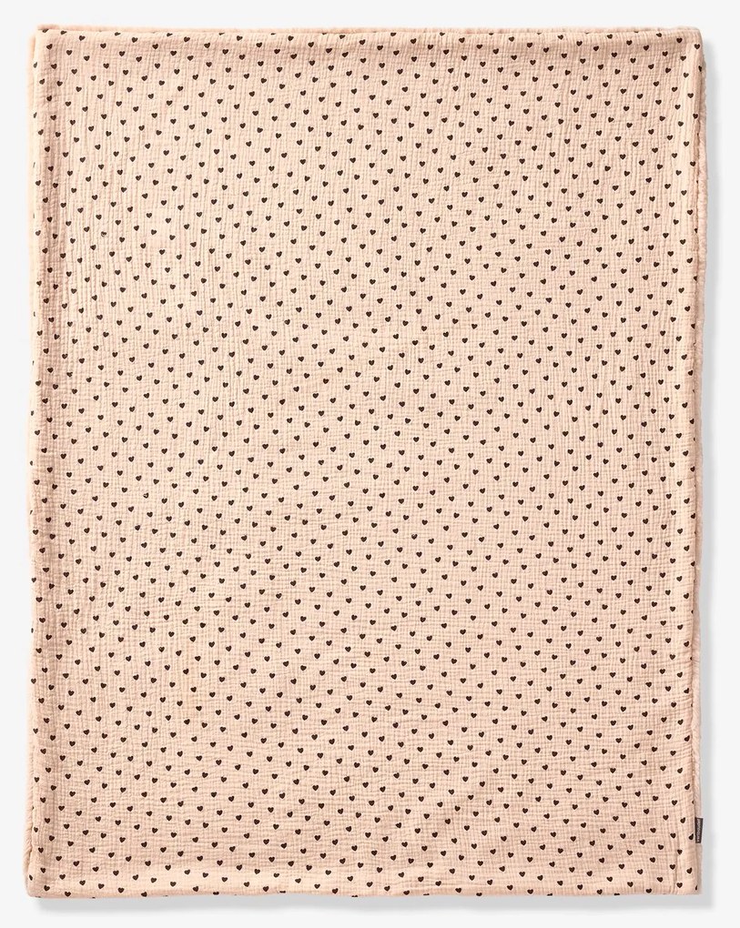 Manta em gaze de algodão e imitação pelo, LOVELY LEO estampado rosa