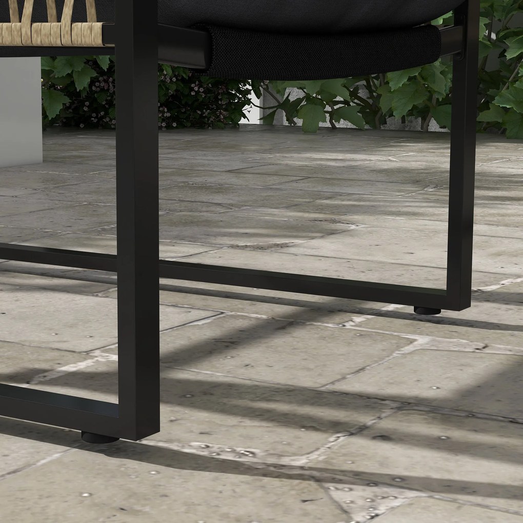 Conjunto de Jardim 4 Peças em Vime Sintético – Milano Grafite – Cinza