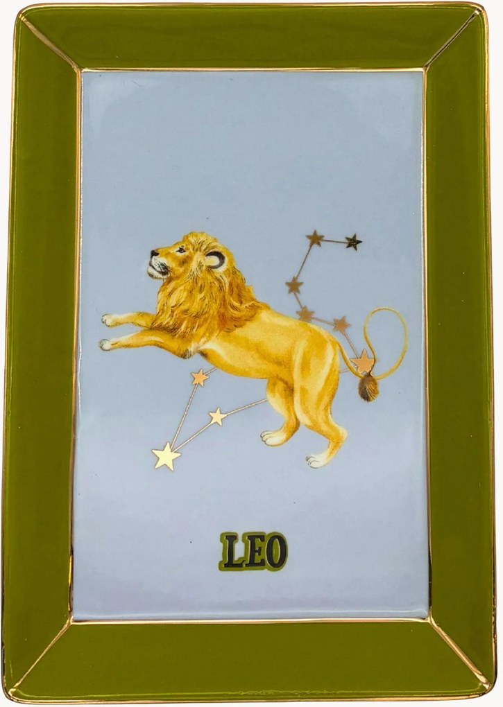 Bandeja decorativa em porcelana fine bone china Leo