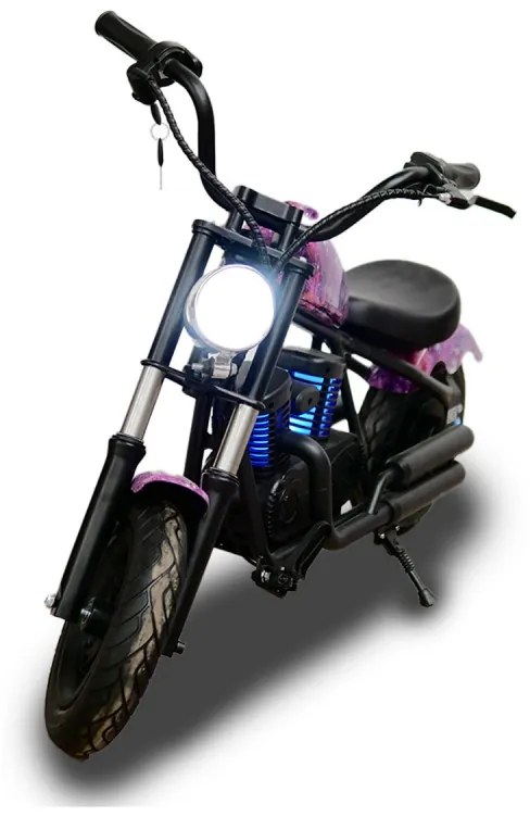 Mota elétrica para crianças estilo Chopper Black 24v Rosa