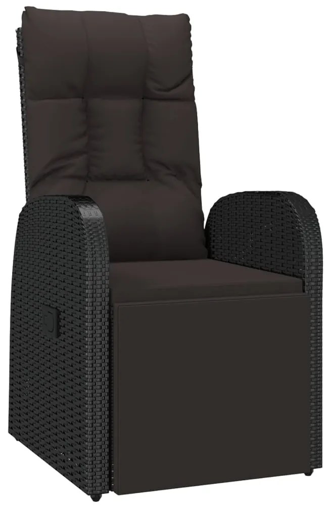 2 pcs conjunto lounge para jardim vime PE e aço preto
