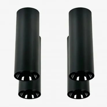 Pack De 4 Apliques De Teto Led De Superfície Redondos Ø5,7 Cm Para Exterior Em Alumínio Luisiana Preto & Branco Frio 4000k & 6 W & 38º - Sklum