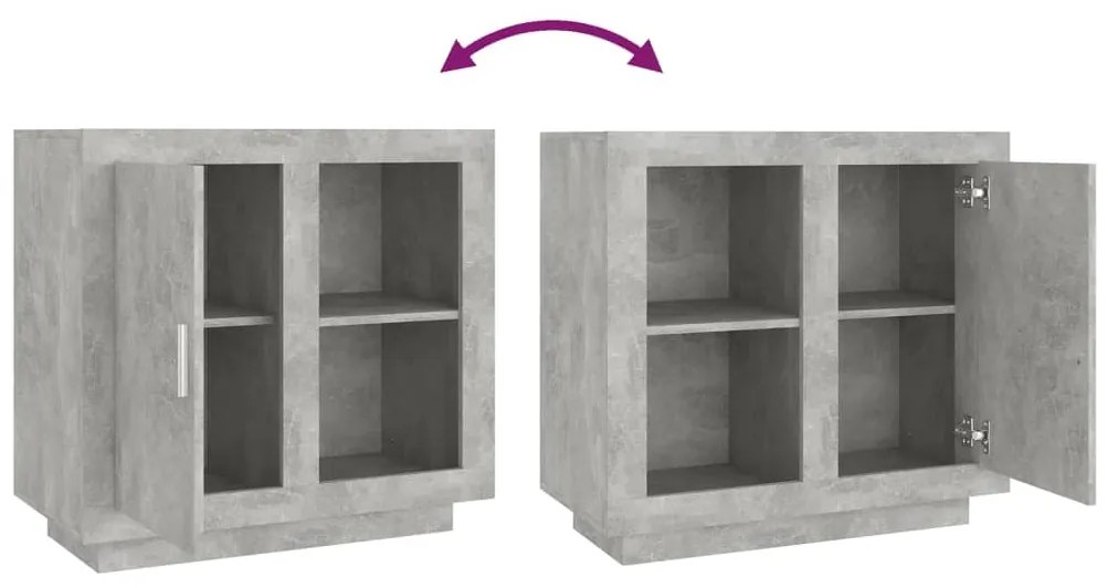 Aparador 80x40x75 cm cinza cimento