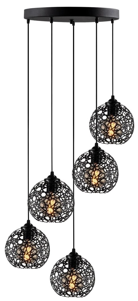 Candeeiro de Teto Fellini – Preto – Diâmetro 60 cm, Altura 111 cm