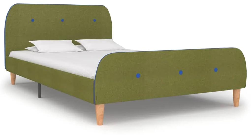 280932 vidaXL Estrutura de cama 120x200 cm tecido verde