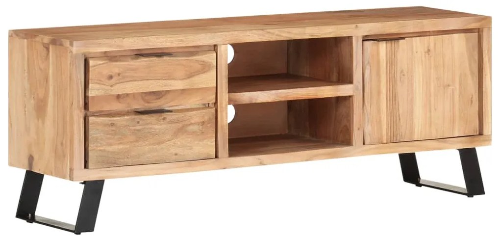 vidaXL Móvel de TV 120x30x42 cm madeira acácia maciça c/ bordas vivas