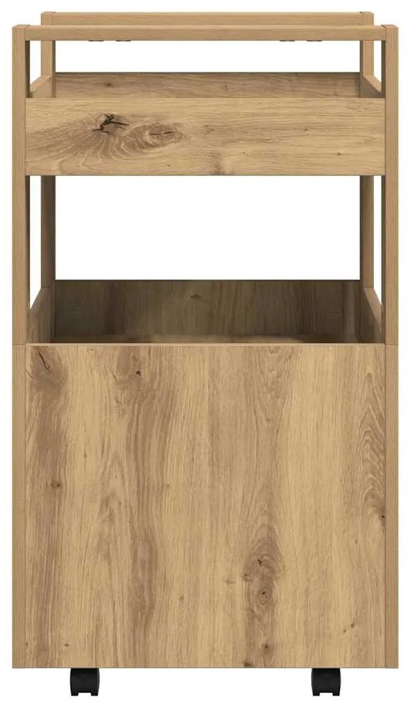 Carrinho de Cozinha vidaXL Carvalho Artisan 60x45x80 cm Madeira Compos