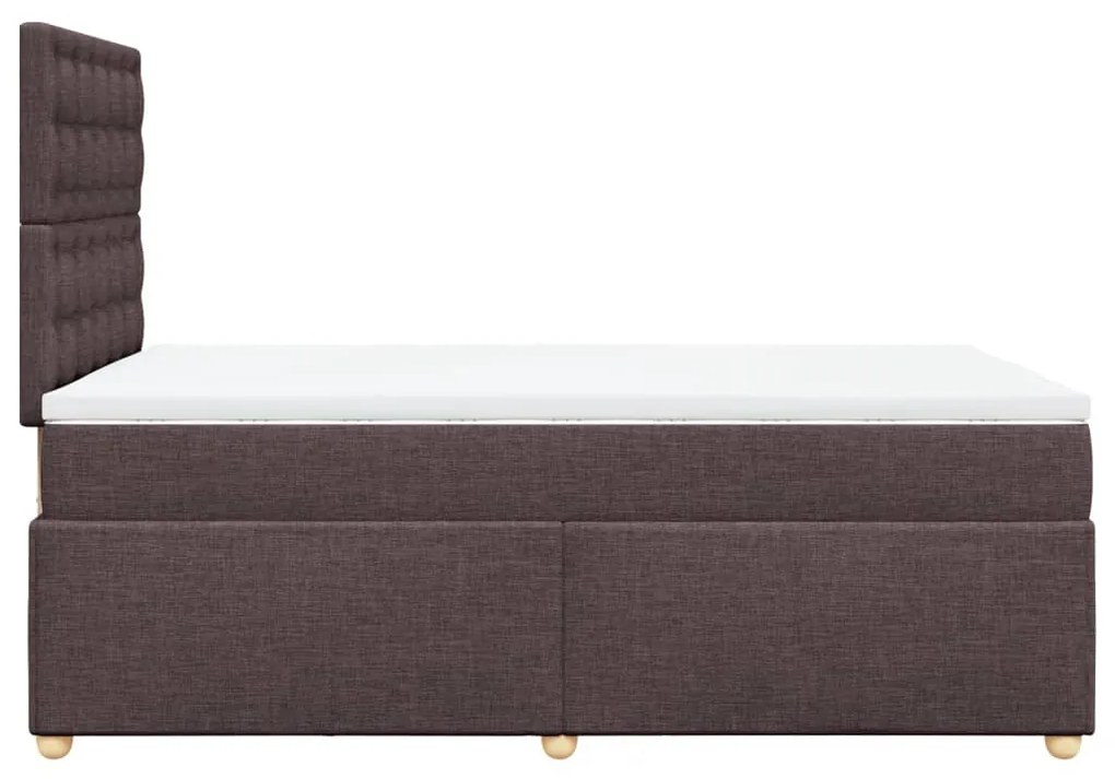 Cama boxspring com colchão 120x190 cm tecido castanho-escuro