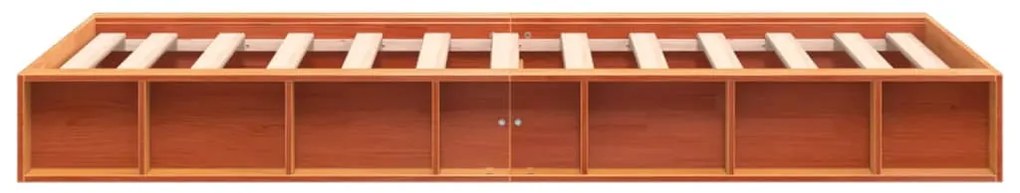 Cama sem colchão 75x190 cm madeira de pinho maciça castanho-mel