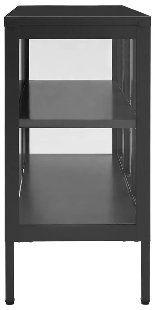 Aparador 105x35x70 cm vidro e aço antracite