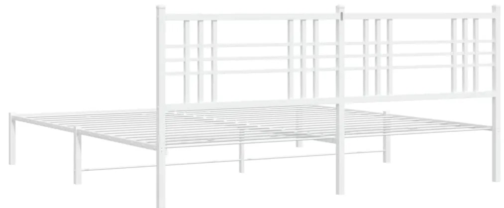 Estrutura de cama com cabeceira 183x213 cm metal branco