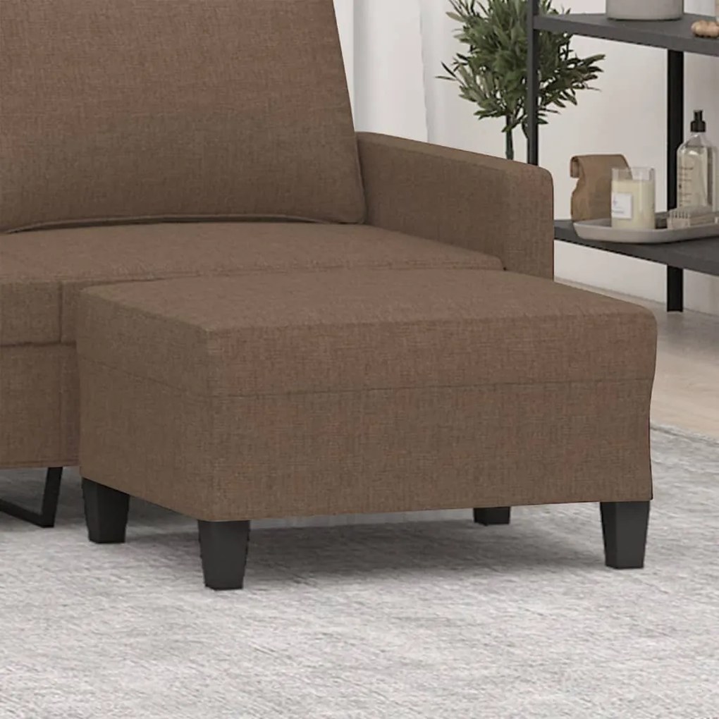 vidaXL Apoio de pés 70x55x41 cm tecido castanho