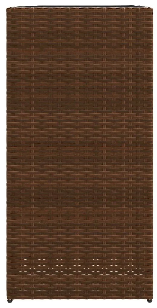 Vaso/floreira de jardim 40x40x80 cm vime PE castanho