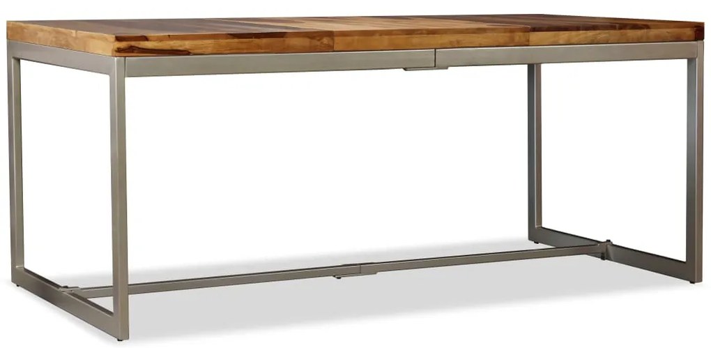 Mesa de jantar madeira de acácia maciça e aço 180 cm