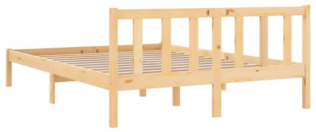 Estrutura de cama casal 135x190 cm pinho maciço