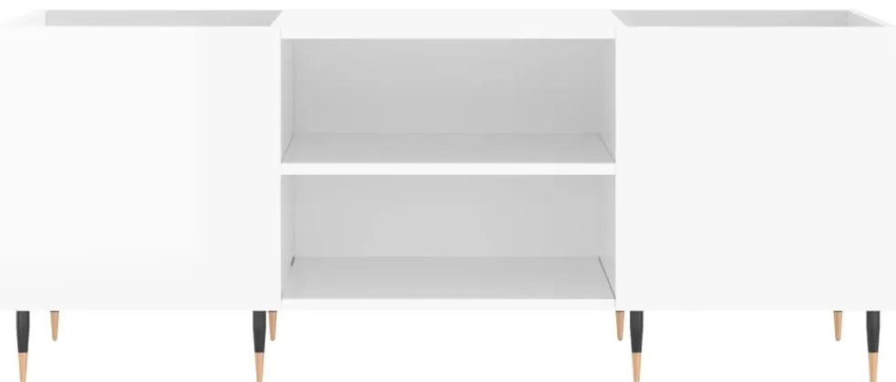 Armário p/ discos 121x38x48 cm deriv. madeira branco brilhante