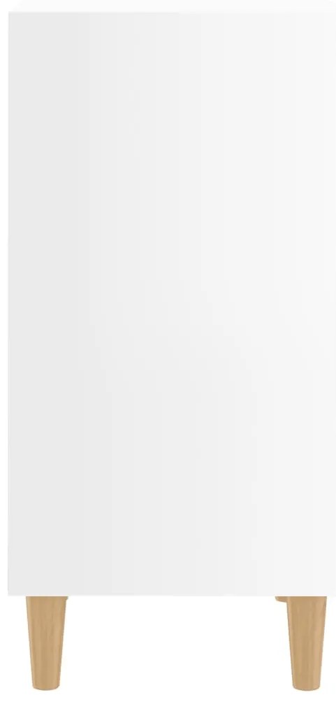 Mesas cabeceira pernas madeira 2pcs 40x35x69cm branco brilhante