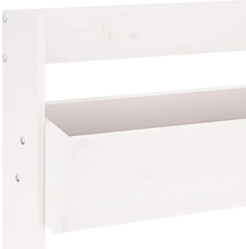 Floreira parede c/ 3 caixas 60x18,5x110 cm pinho maciço branco