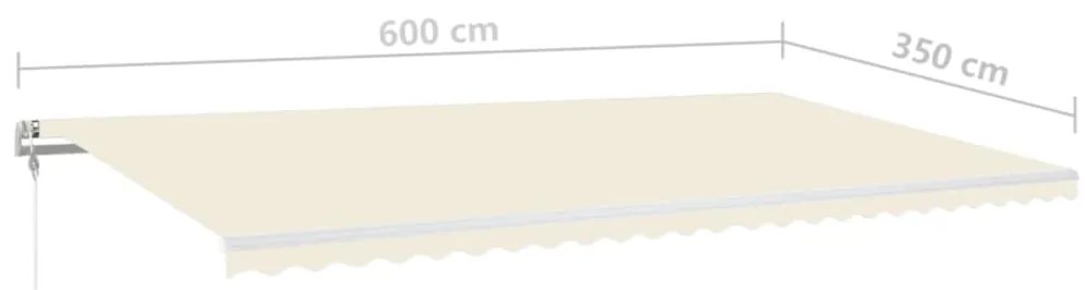 Toldo automático com LED e sensor de vento 600x350 cm creme