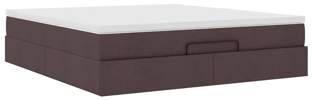Estrutura de cama otomana com colchão 180x200cm castanho escuro