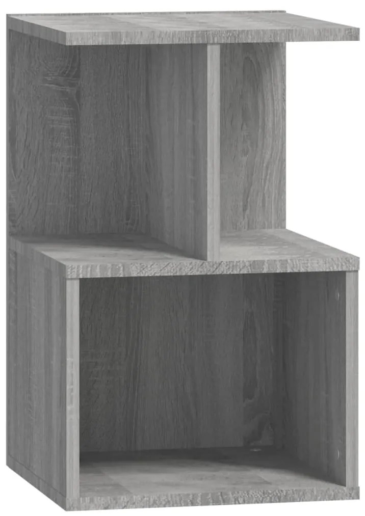 Mesa cabeceira 2pcs 35x35x55cm derivado madeira cinzento sonoma