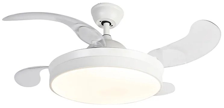 Ventilador de teto branco com controle remoto incl. LED - Xiro Moderno