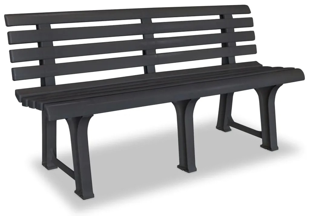 Banco de jardim 145,5 cm plástico antracite