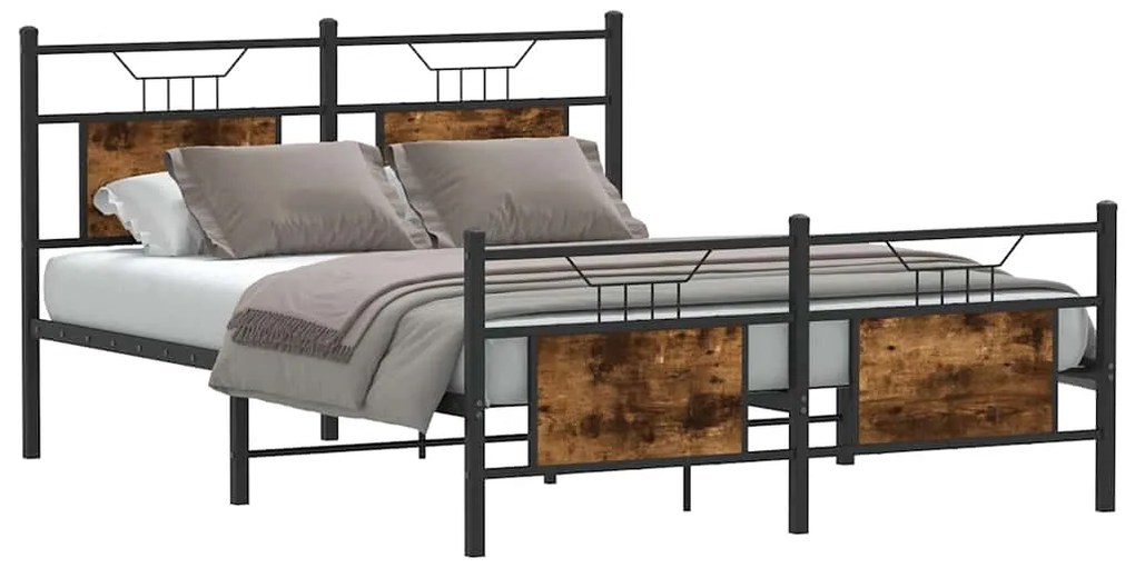 Estrutura cama s/ colchão derivados de madeira carvalho fumado