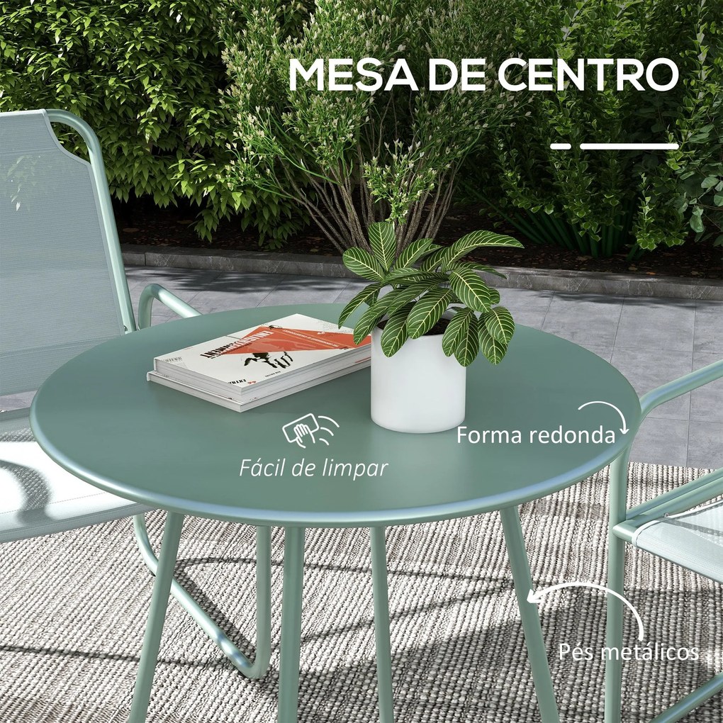 Conjunto de Móveis de Jardim Conjunto de 1 Mesa Redonda e 2 Cadeiras d