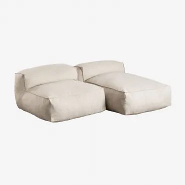 Sofá Modular Chaise Longue De 2 Peças Dojans Beige Semoline - Sklum