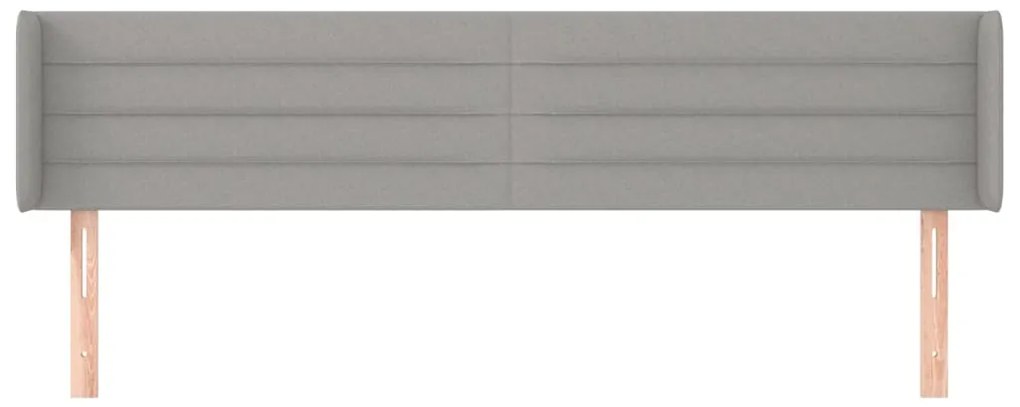 Cabeceira de cama c/ abas tecido 183x16x78/88 cm cinzento-claro