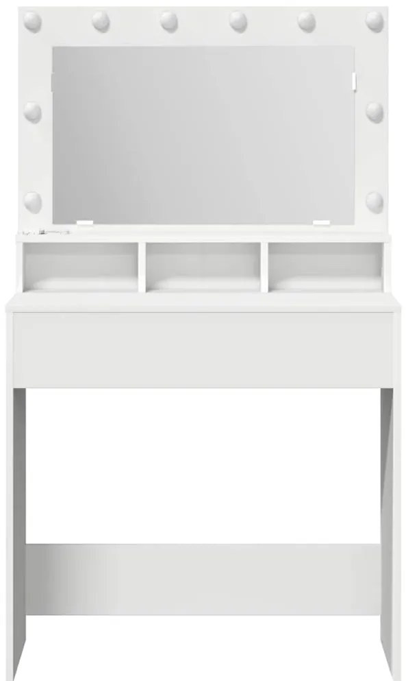 mesa de maquilhagem vidaXL com luzes LED brancas 79x41x135 cm
