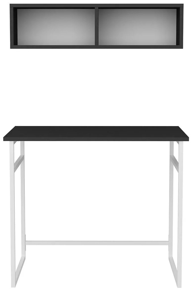 Secretária de Estudo Hussum - Branco Antracite - 90x60x75cm