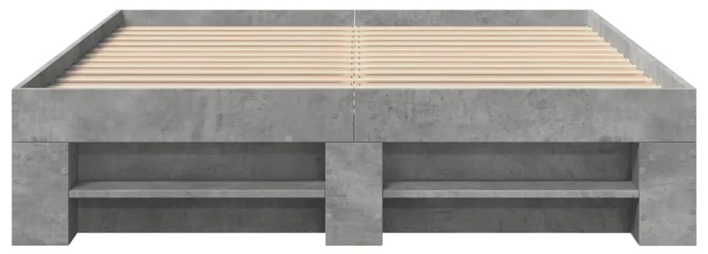 Estrutura de cama 140x200 cm derivados de madeira cinza cimento