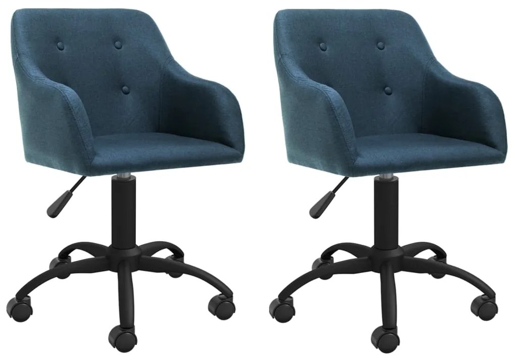 vidaXL Cadeiras de jantar giratórias 2 pcs tecido azul