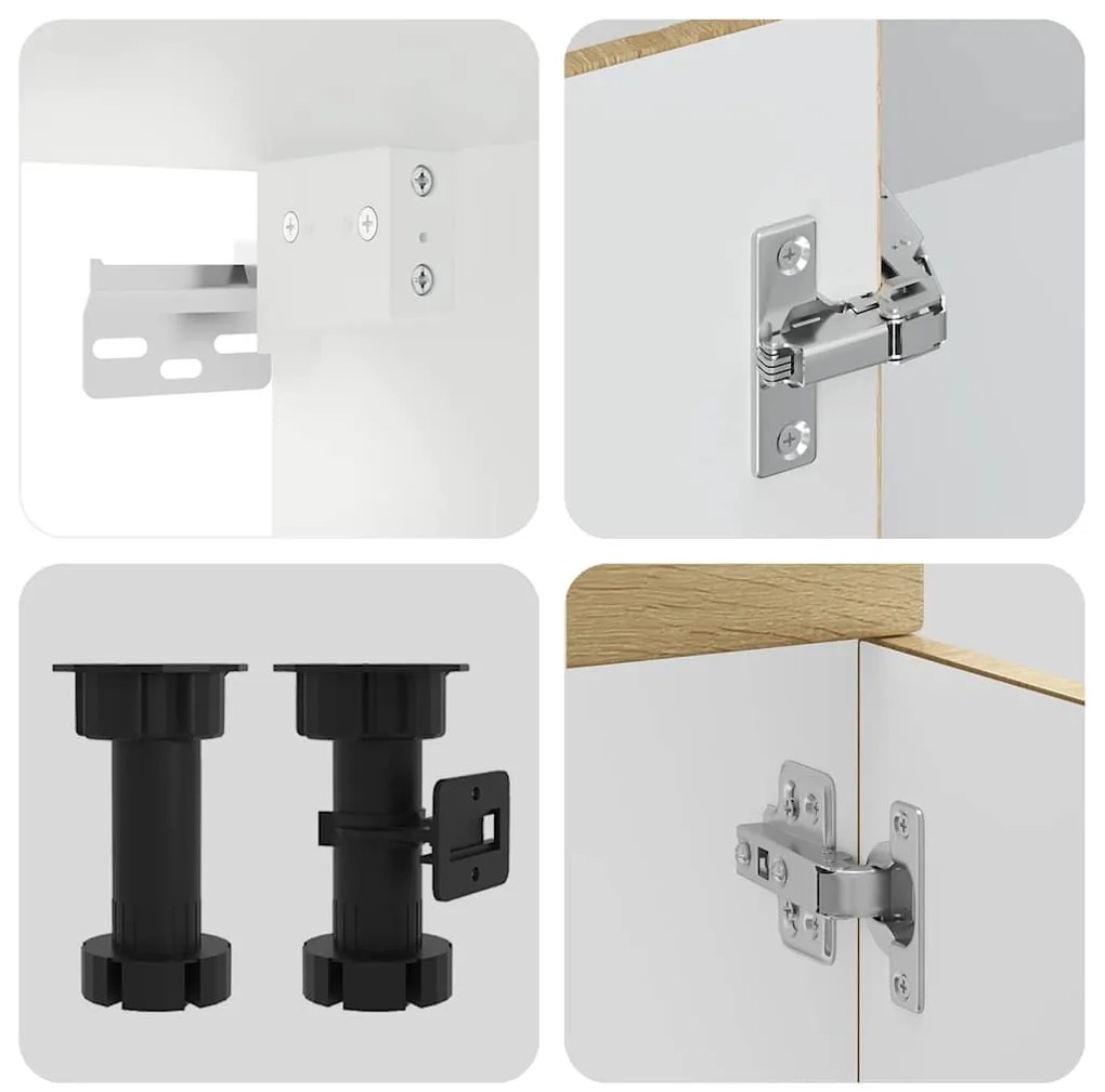 4 peças armário de cozinha conjunto Kalmar sonoma carvalho