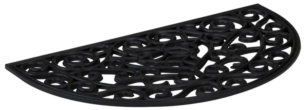 Tapete de porta semicircular 45x75 cm borracha