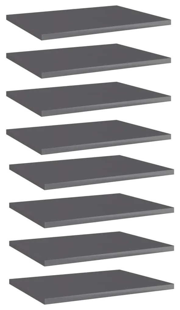 vidaXL Prateleiras para estante 8 pcs 40x30x1,5cm contraplacado cinza