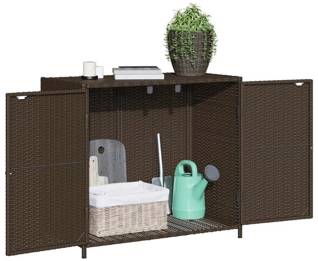 Armário de arrumação p/ jardim 83x45x76 cm vime PE castanho