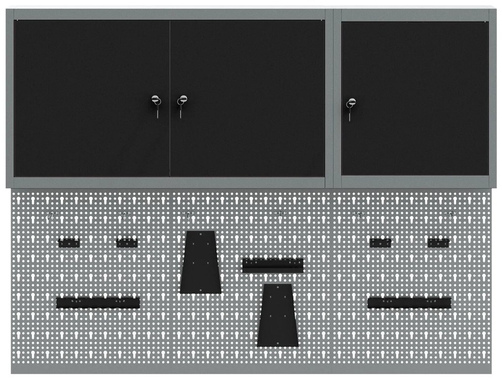 Conjunto de Armário de Ferramentas e Painel de Ferramentas de 5 Peças