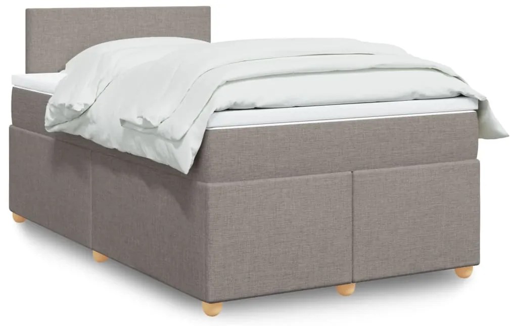 Cama com molas/colchão 120x200 cm tecido castanho-acinzentado