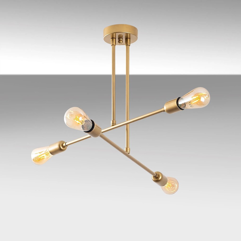 Candeeiro de Teto Camel 7 – Dourado – Diâmetro 70 cm x Altura 40 cm