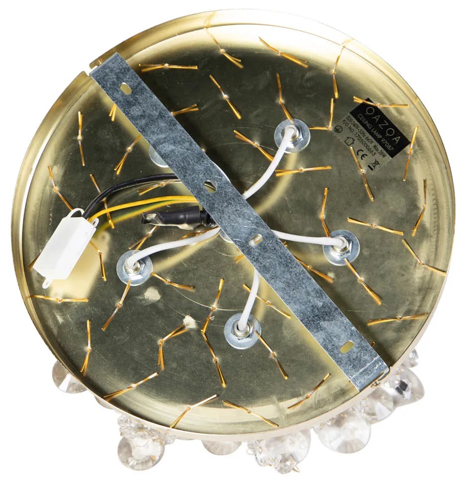 Candeeiro de teto clássico dourado com vidro - Medusa