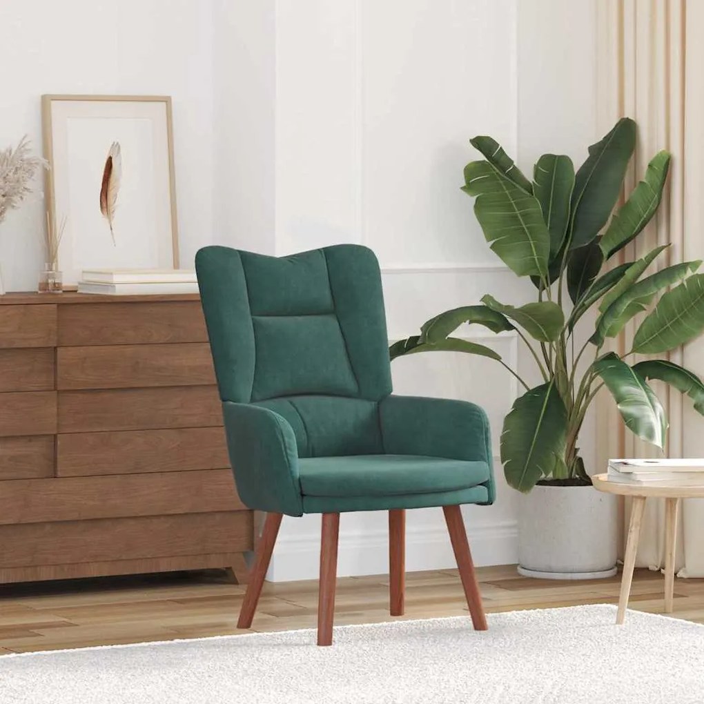 vidaXL Cadeira Relaxante Verde-escuro 63 x 67 x 94 cm Veludo
