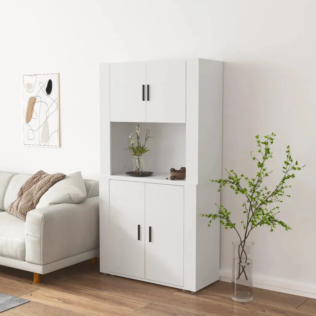 3185351 vidaXL Armário alto madeira processada branco