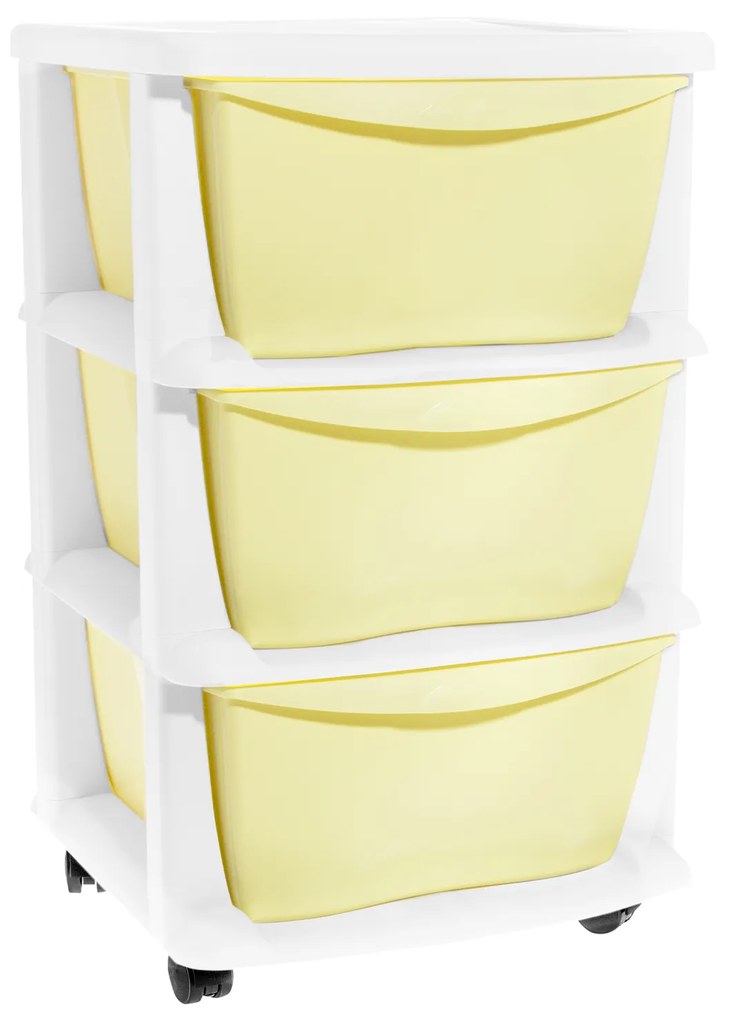 Gaveteiro Bebé Polipropileno Kids 3 Gavetas Amarelo