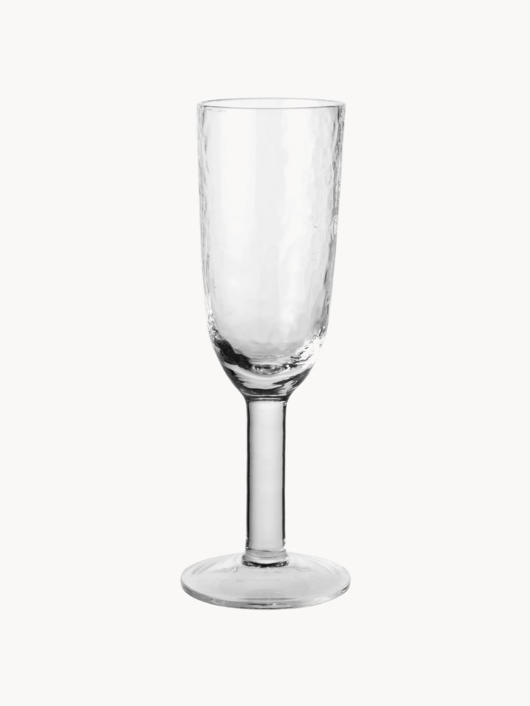 Copos de champanhe artesanais Hammered, 4 uni.