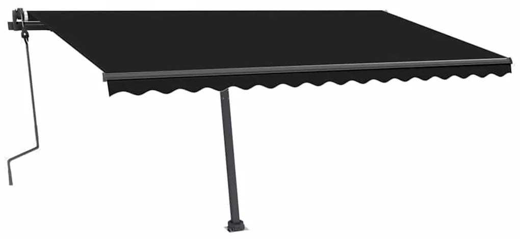 Toldo retrátil manual c/ LED 450x300 cm antracite