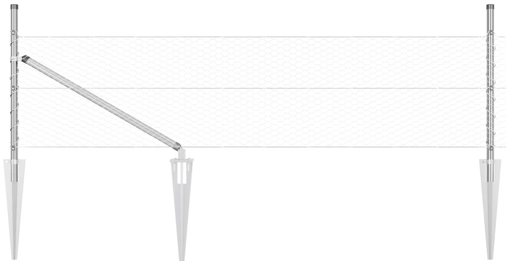 Cerca Hexagonal vidaXL 0,8x100 m de Aço Galvanizado
